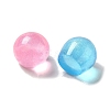 Transparent Resin Sphere Decoden Cabochons with Glitter Powder RESI-E053-08A-2