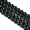 Natural Dyed & Heated Black Onyx Round Beads Strand X-G-L087-12mm-01-2