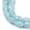 Opaque Solid Color Electroplate Glass Beads Strands LS-EGLA-N013-P6mm-B11-3
