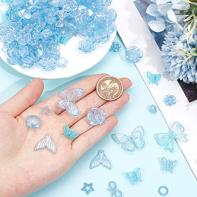 100G Resin Charms and Beads DIY Jewelry Making Findings Kit OHAR-SC0003-01C-1