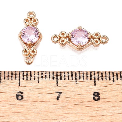 Brass Pave Faceted Glass Connector Charms FIND-T070-03F-1