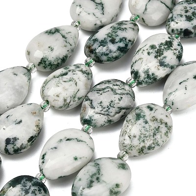 Natural Tree Agate Beads Strands G-NH0068-01-1