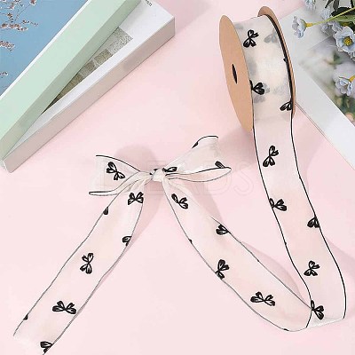 1Roll Printed Polyester Chiffon Ribbons OCOR-CY0002-35A-1