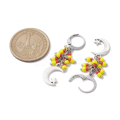 Tibetan Style Alloy Dangle Leverback Earrings EJEW-MZ00119-02-1