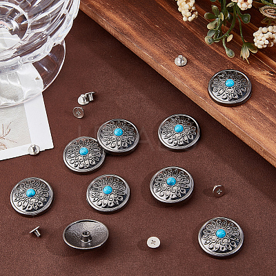 10Pcs Antique Silver Alloy Decorative Rivets BUTT-GF0004-22B-1