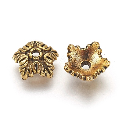 Tibetan Style Bead Caps TIBEB-A24621-AG-LF-1