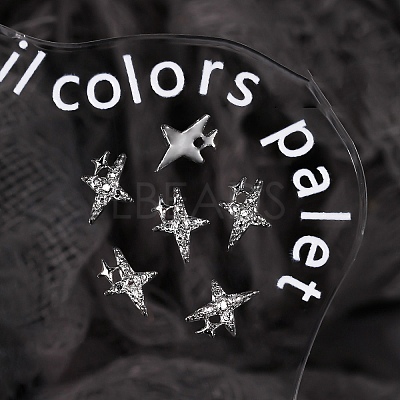Star Alloy Rhinestone Cabochons MRMJ-WH0075-114-18-1