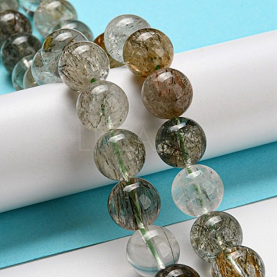 Natural Green Rutilated Quartz Beads Strands G-A219-A03-05-1