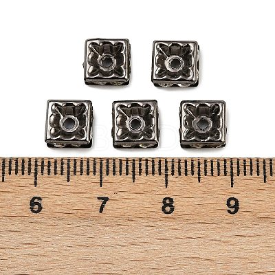 Brass Rhinestone Spacer Beads RB-A013-7x7-01B-1