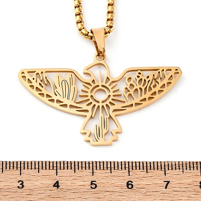 201 Stainless Steel Pendant Necklaces NJEW-C066-18G-1