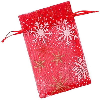 Organza Printed Gift Bags with Drawstring PW-WG00D7C-04-1