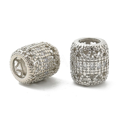 Brass Micro Pave Cubic Zirconia European Beads KK-P297-05P-01-1