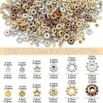 600Pcs 12 Styles CCB Plastic Bead Spacers CCB-YW0001-62-1