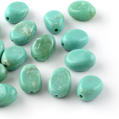 Oval Imitation Gemstone Acrylic Beads OACR-R052-15-1