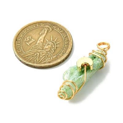 2Pcs Electroplated Natural Quartz Crystal Dyed Copper Wire Wrapped Pendants PALLOY-JF03172-01-1