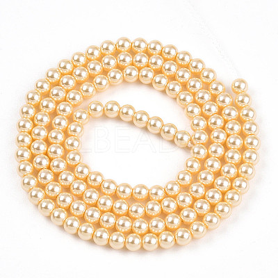 Baking Paint Pearlized Glass Pearl Bead Strands HY-N002-3mm-A09-1