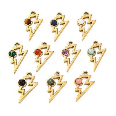 Natural Mixed Stone Pendants STAS-Z100-08G-1