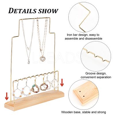 Iron Multi-Tier Earring Display Organizer Holder EDIS-WH0035-05LG-1