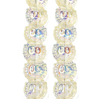 Electroplate Baking Paint Transparent Glass Beads Strands GL-CBA17FF-01K-1