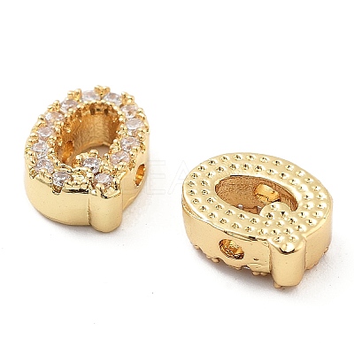 Rack Plating Brass Micro Pave Clear Cubic Zirconia Beads KK-G500-30G-Q-1