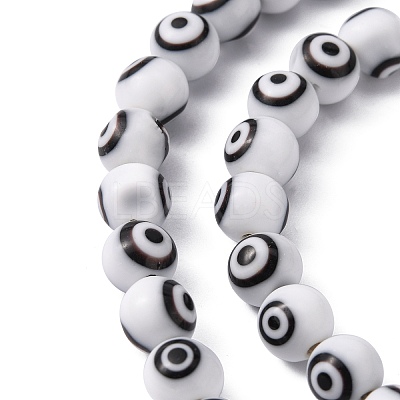 Handmade Evil Eye Lampwork Round Bead Strands LAMP-L055-6mm-1