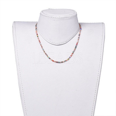 Faceted Glass Beaded Necklaces NJEW-JN02553-1