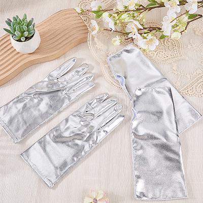 2 Pairs 2 Styles PU Leather Gloves AJEW-CL0003-16A-1
