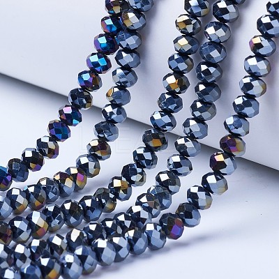 Electroplate Glass Beads Strands EGLA-A034-P8mm-B01-1