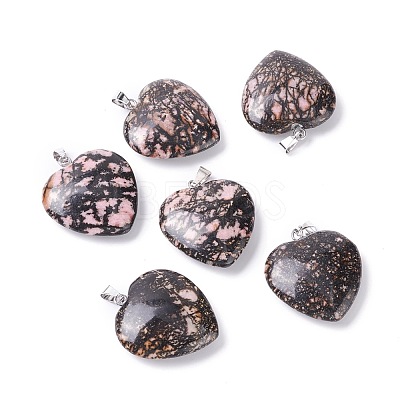 Natural Rhodonite Pendants G-G956-B34-FF-1