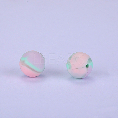 Printed Round Silicone Focal Beads SI-JX0056A-72-1