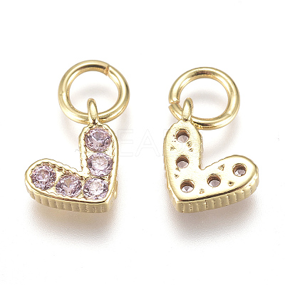 Brass Micro Pave Cubic Zirconia Charms LS-ZIRC-F111-08G-09-1