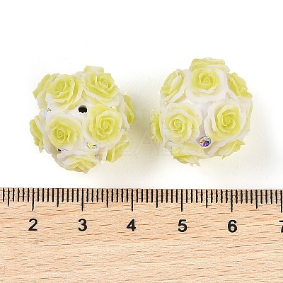 Acrylic Handmade Luminous Polymer Clay Rhinestone Beads CLAY-H003-07-1