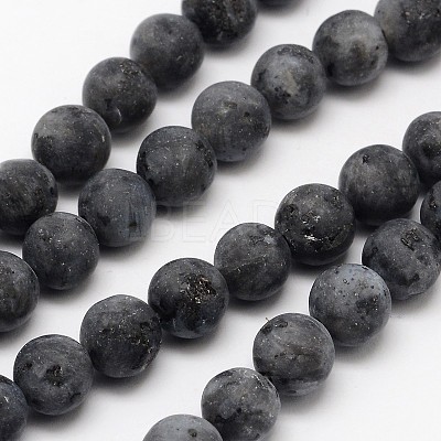 Natural Larvikite Beads Strands G-D692-4mm-1