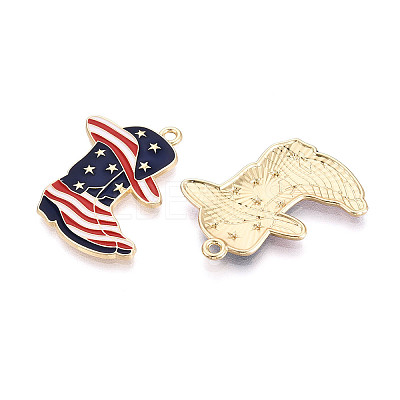 Independence Day Alloy Enamel Pendants ENAM-T022-45KCG-1