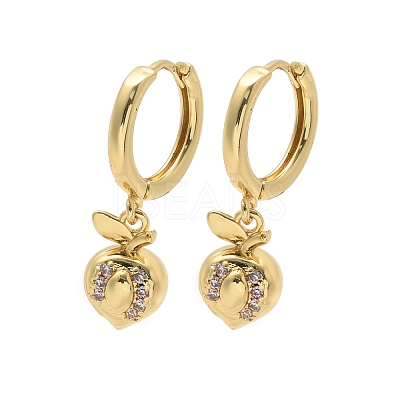Brass Cubic Zirconia Hoop Earrings EJEW-Q015-01G-C-1