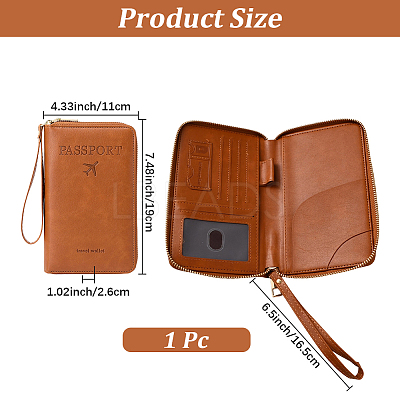 Rectangle PU Leather Travel Passport Wallet Cover AJEW-WH20096-52A-1