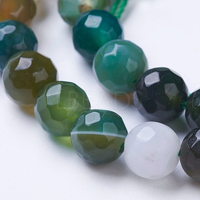 Natural Striped Agate/Banded Agate Beads Strands G-G753-01-8mm-1