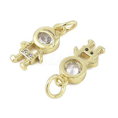 Brass Micro Pave Cubic Zirconia Pendants KK-K297-51G-02-1