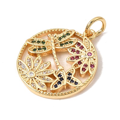 Brass Micro Pave Colorful Cubic Zirconia Pendants CU-CBA6344-03G-1