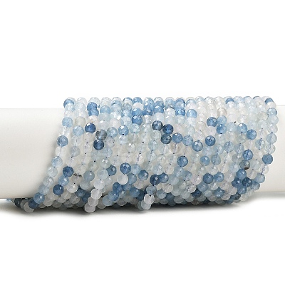Natural Aquamarine Beads Strands G-F509-10-4mm-A-1