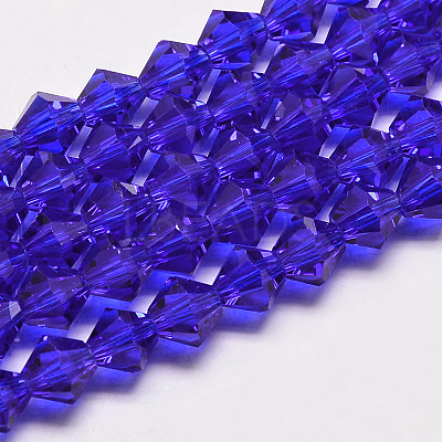 Imitate Austrian Crystal Bicone Glass Beads Strands GLAA-F029-4x4mm-06-1