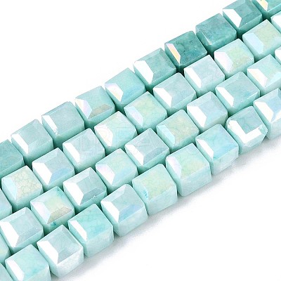 Anti-Tarnish Electroplate Glass Beads Strands GLAA-T025-8mm-10E-1