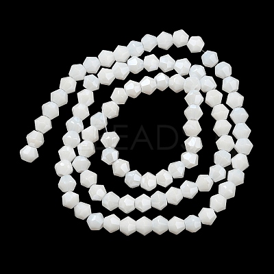 Opaque Solid Color Electroplate Glass Beads Strands GLAA-F029-P4mm-C15-1
