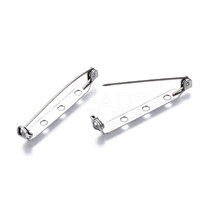 Tarnish Resistant 201 Stainless Steel Brooch Pin Back Safety Catch Bar Pins STAS-S117-022E-1