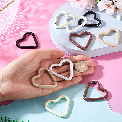 10Pcs 5 Colors Aluminum Spring Gate Rings KEYC-TA0004-77-1