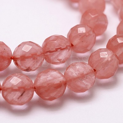 Cherry Quartz Glass Beads Strands LS-G-D840-43-8mm-1