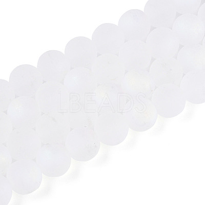 Frosted Transparent Glass Beads Strands GLAA-T032-T10mm-MBB13-1