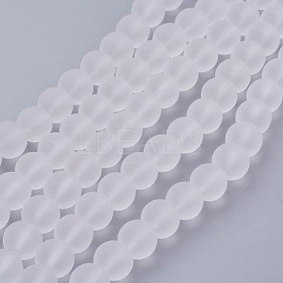 Baking Paint Transparent Glass Bead Strands GLAA-S031-12mm-13-1
