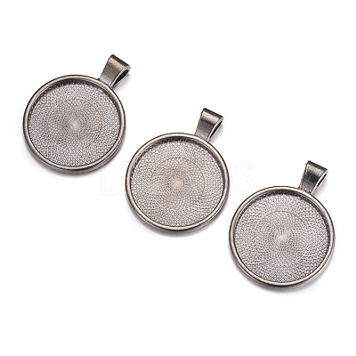 Metal Alloy Pendant Cabochon Settings X-PALLOY-A15654-B-1