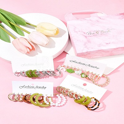 5 Sets 5 Colors Alloy Hoop Earring Sets EJEW-FS0001-23A-1